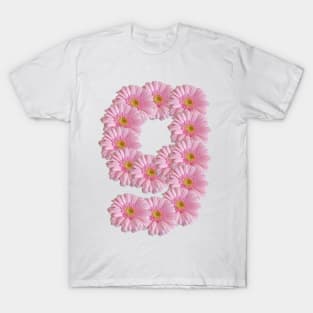 Letter g Pink Gerbera Daisy T-Shirt